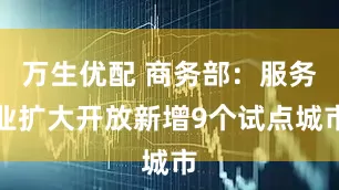 万生优配 商务部：服务业扩大开放新增9个试点城市