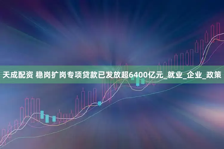 天成配资 稳岗扩岗专项贷款已发放超6400亿元_就业_企业_政策